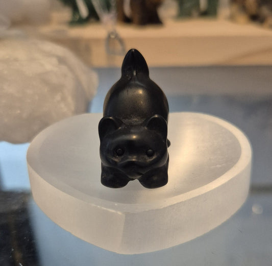 Figurine Chat en Obsidienne