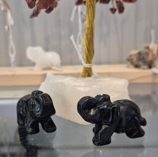 Éléphant en Obsidienne