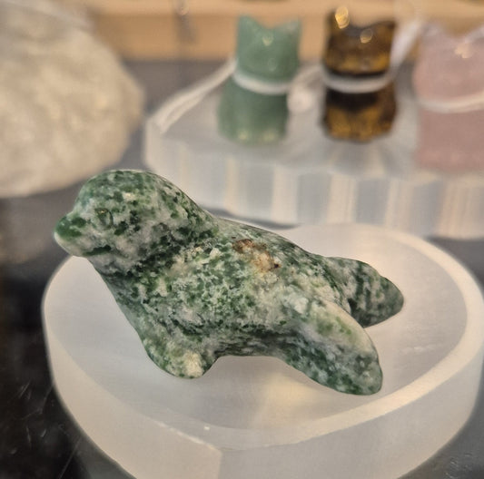 Phoque Figurine en Agate Arbre - Calme & harmonie naturelle