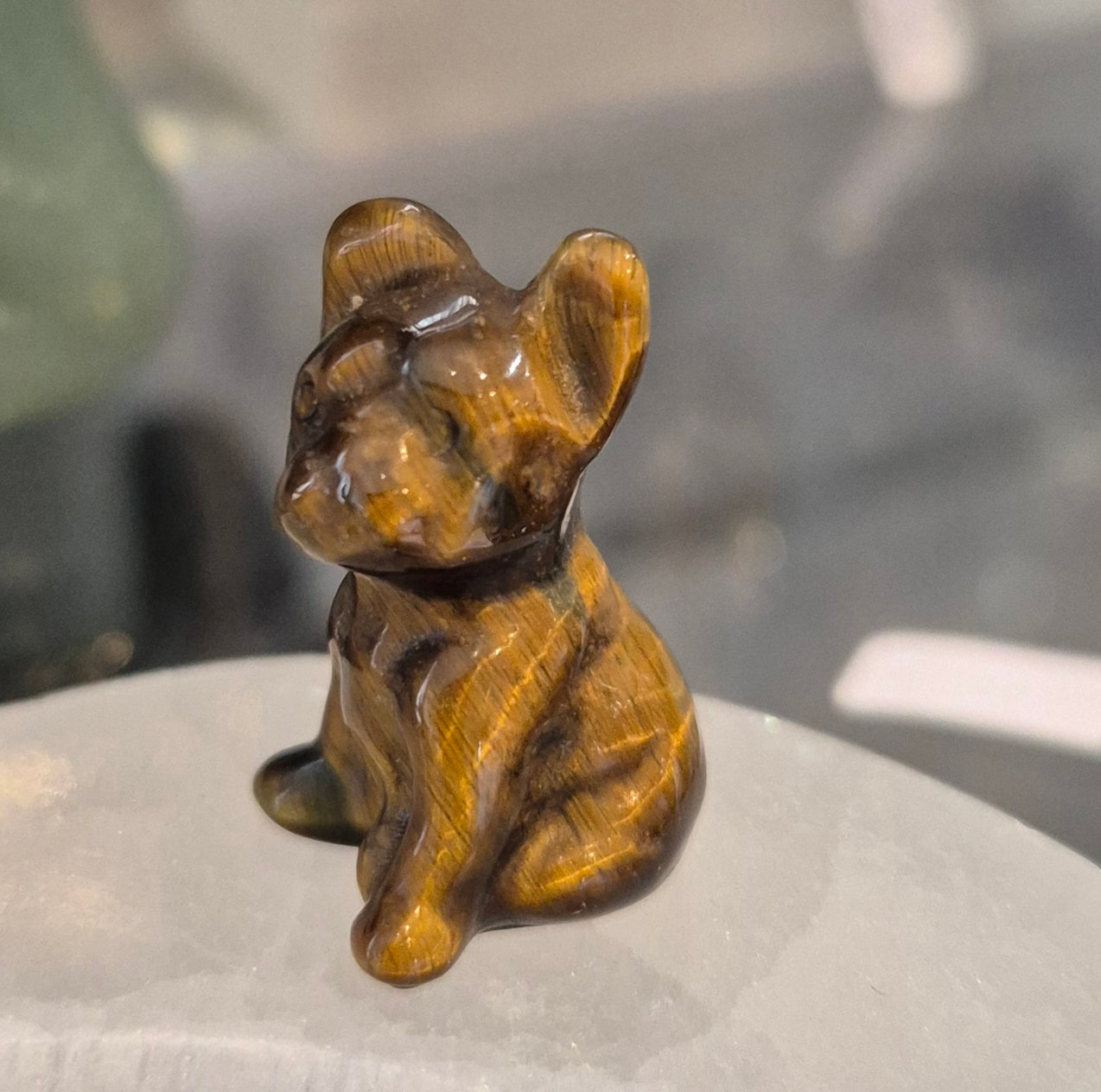 Figurine Mini Bulldog Oeil de Tigre