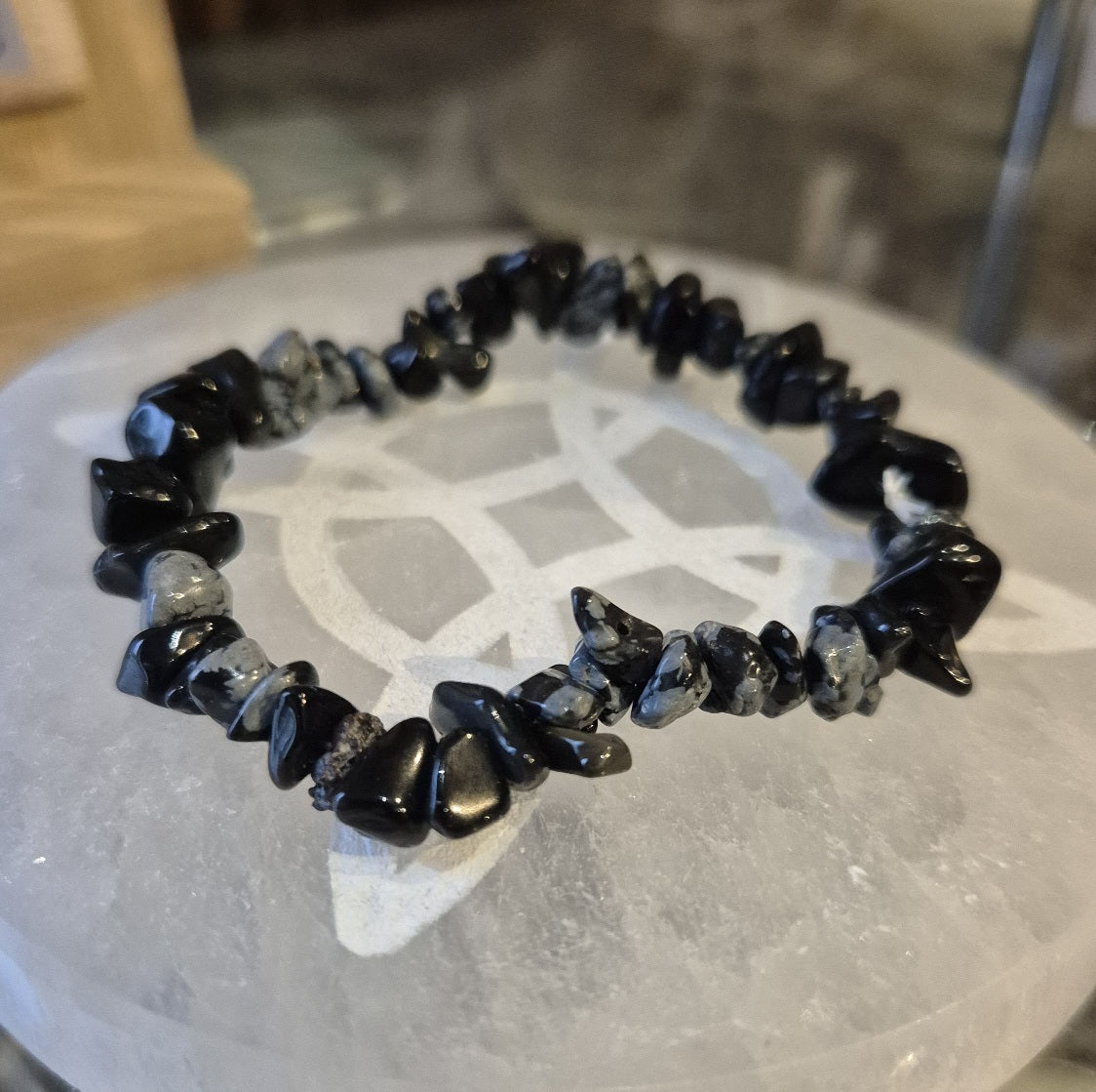 Bracelet Baroque Obsidienne Flocon de Neige