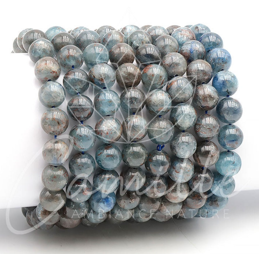 Bracelet Cyanit Bleu Naturelle Fonce AB 10mm