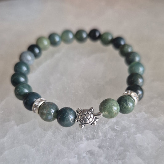 Bracelet Enfant en a Agate Mousse – Tortue