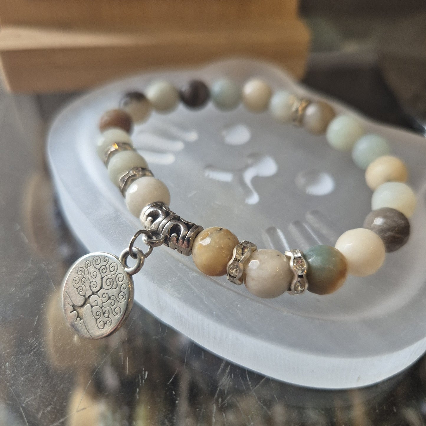 Bracelet Amazonite et Arbre de Vie