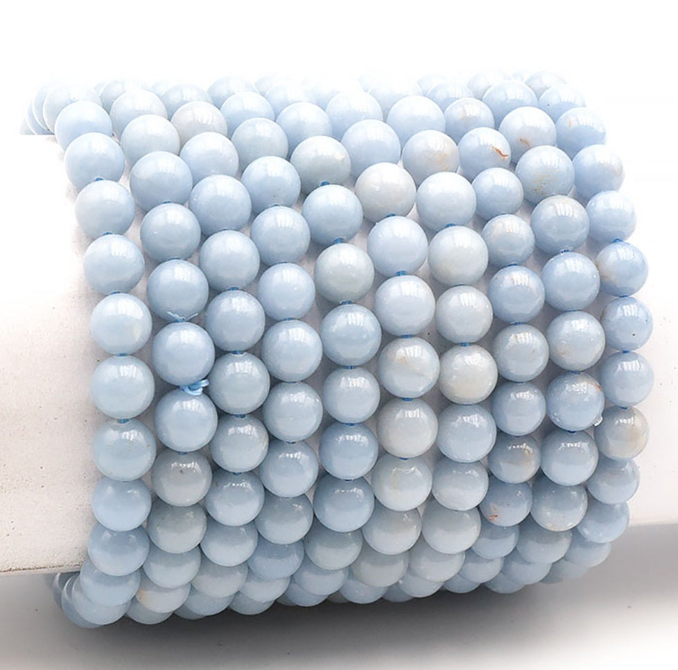 Bracelet Angélite du Pérou A – Paix Intérieure, Sérénité, Apaisement