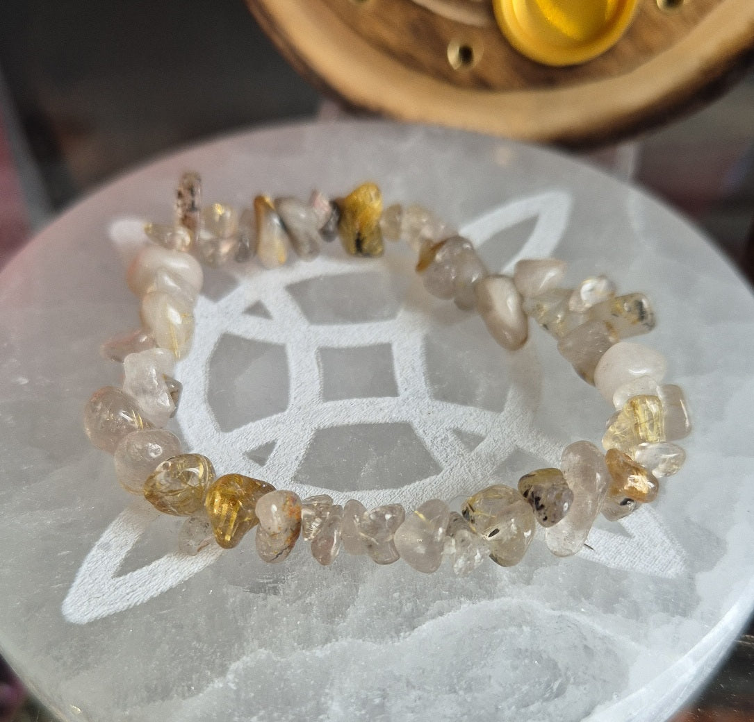 Bracelet Baroque Cristal de Roche Rutile