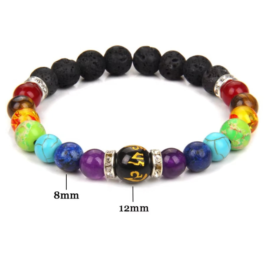 Bracelet Pierres Naturelles 7 Chakras et Lave