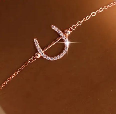 Bracelet Fer a Cheval et Strass en Argent S925