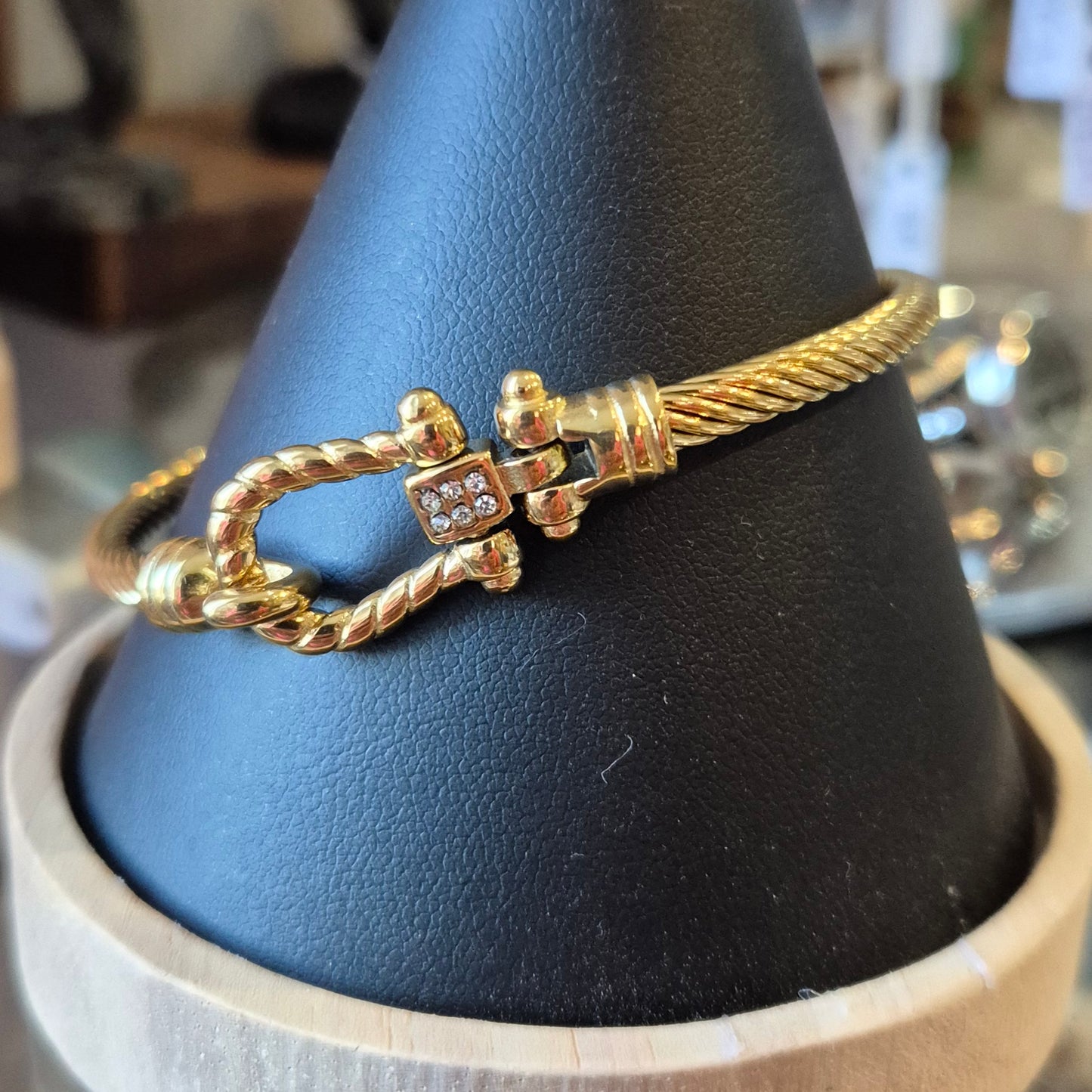 Bracelet Jonc Fer a Cheval et Strass