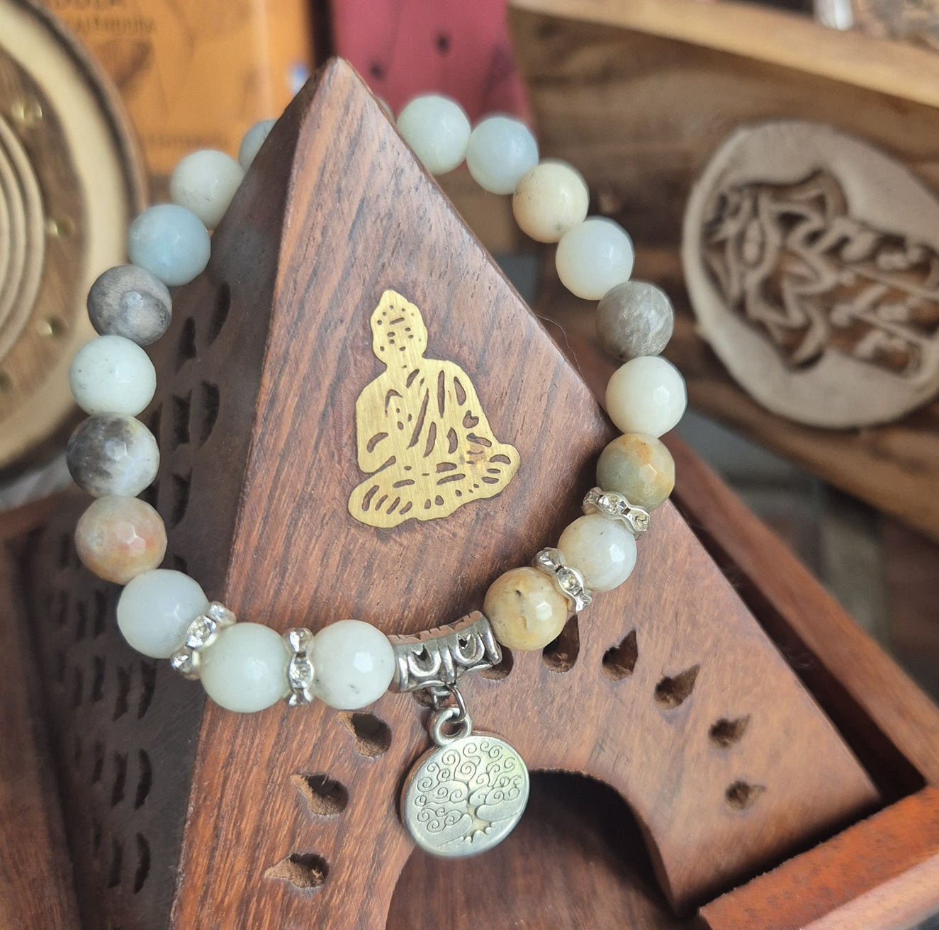 Bracelet Amazonite et Arbre de Vie