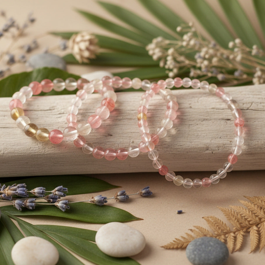 Bracelet Pierre de Quartz Pasteque - Zenencens