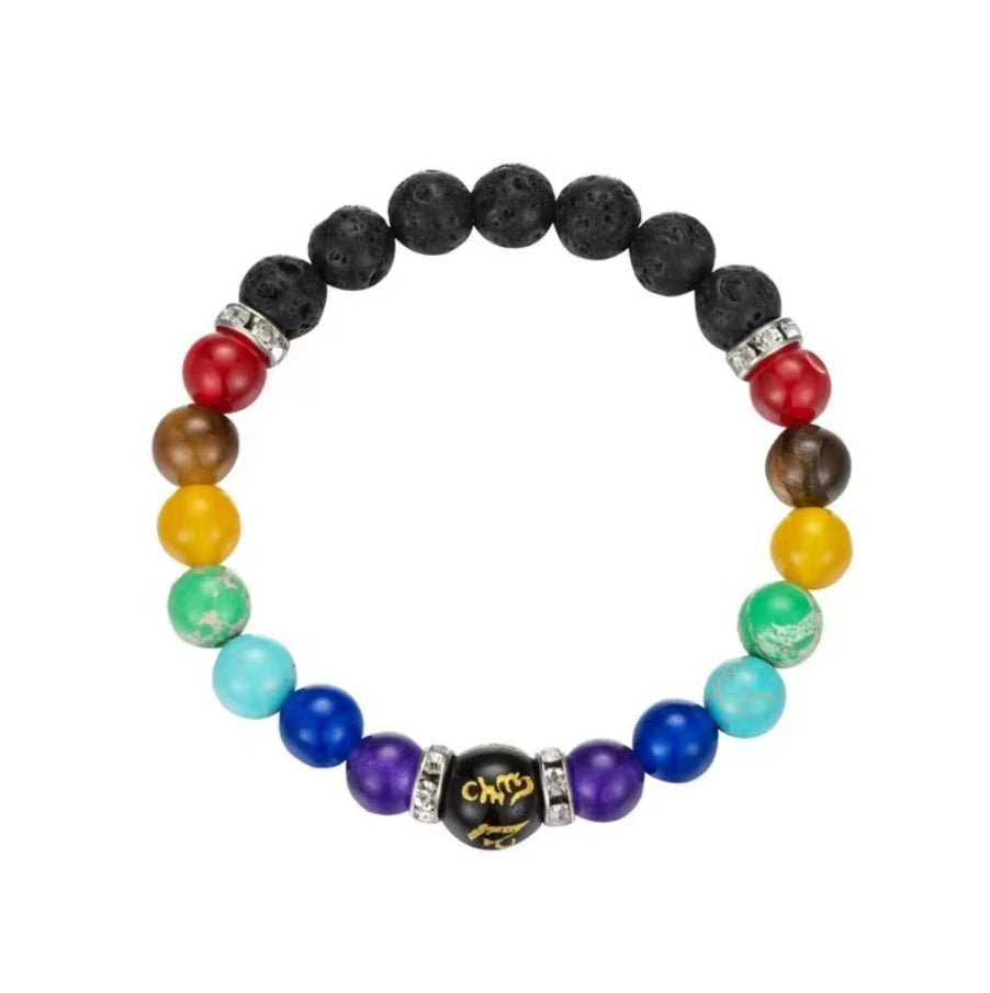 Bracelet Pierres Naturelles 7 Chakras et Lave