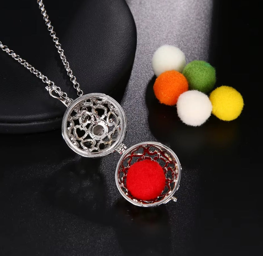 Collier Petite Sphere Diffuseur Hibou Argent