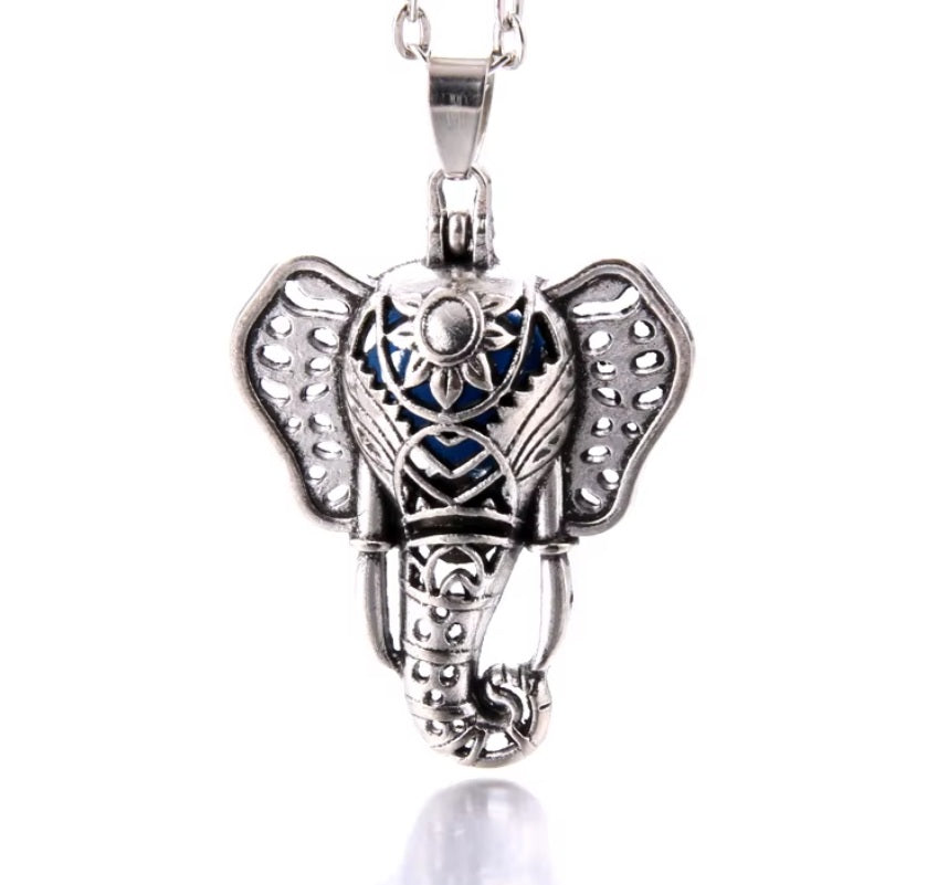 Collier Petite Sphere Diffuseur Elephant Argent