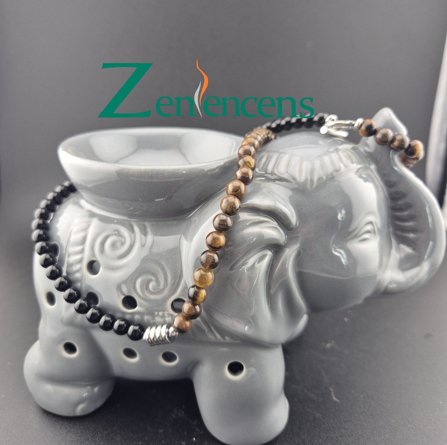 Collier en Obsidienne avec Œil-de-Tigre