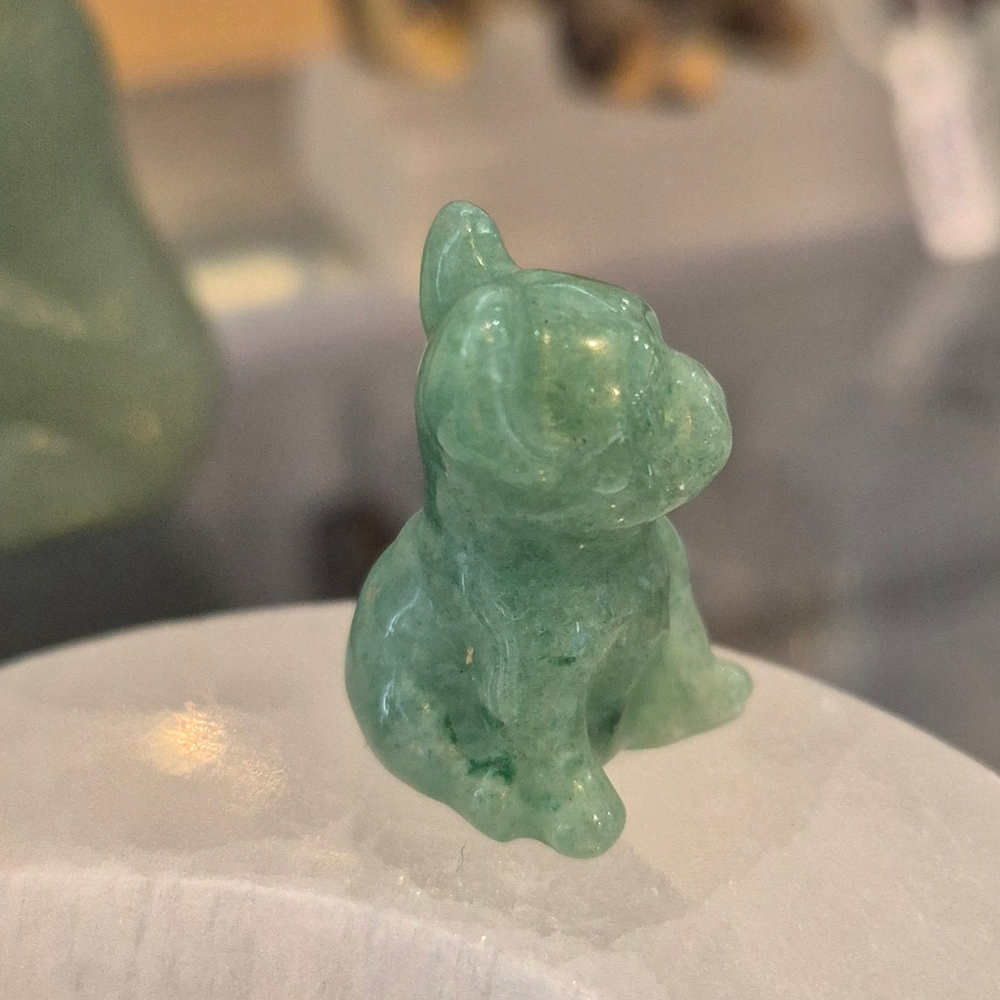 Figurine Mini Bulldog Aventurine Vert