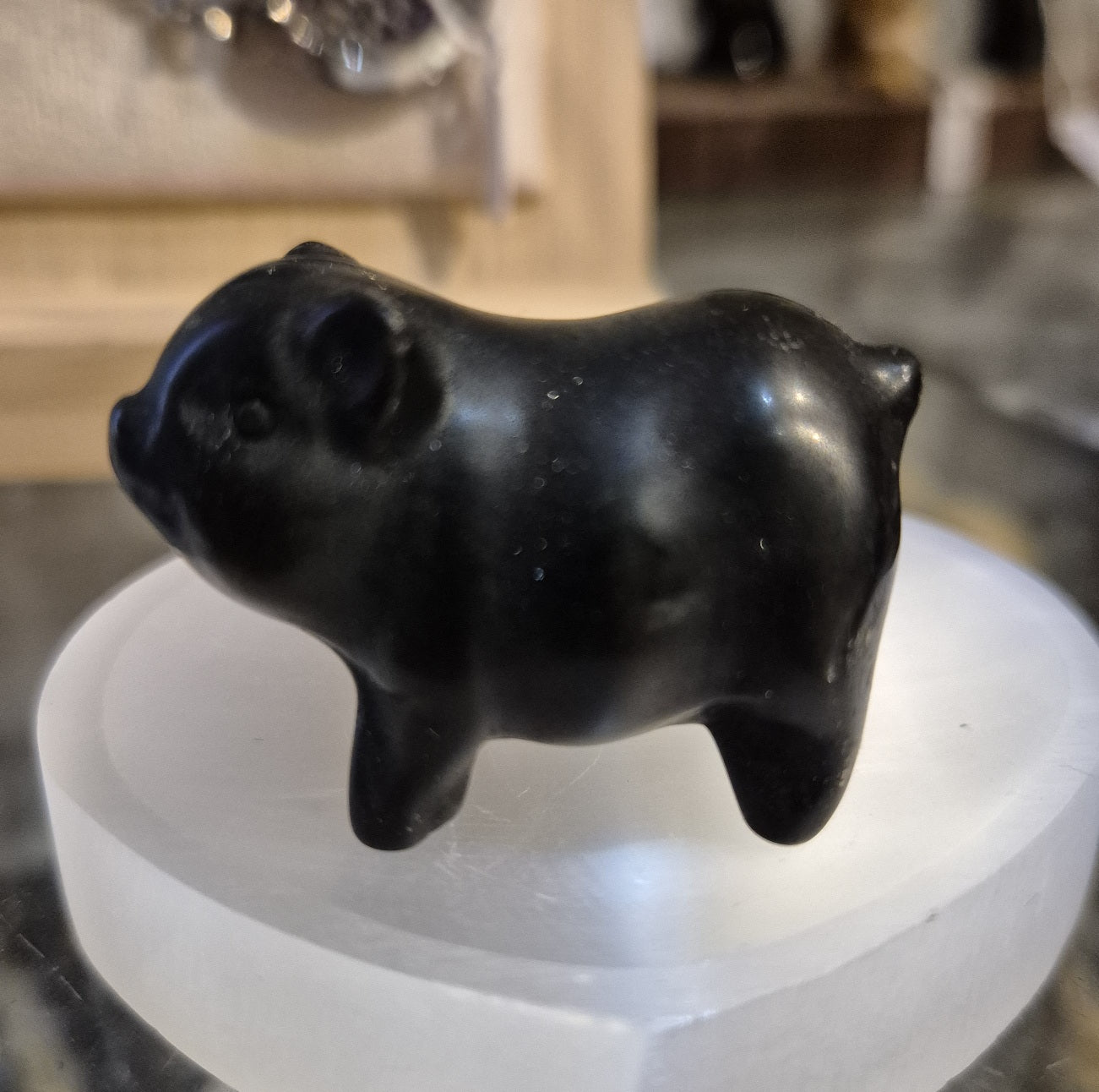 Figurine Cochon en Obsidienne