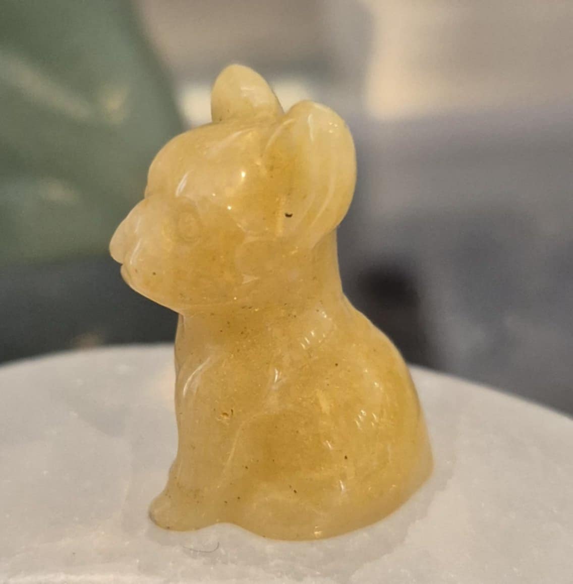 Figurine Mini Bulldog Jade Jaune