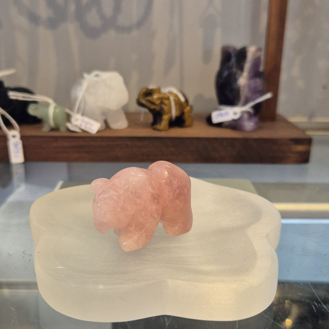 Figurine Ours en Rose Quartz