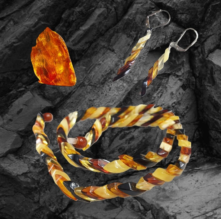 Bijoux Serpent en Ambre Baltique Véritable