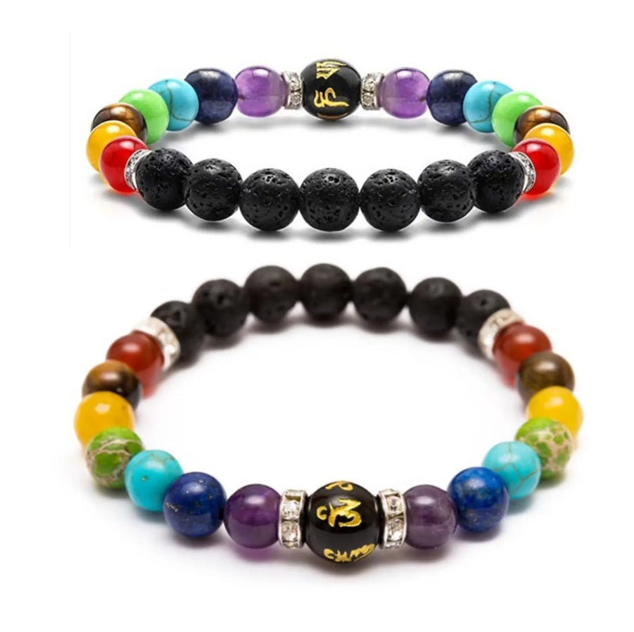 Bracelet Pierres Naturells 7 Chakras et Lave