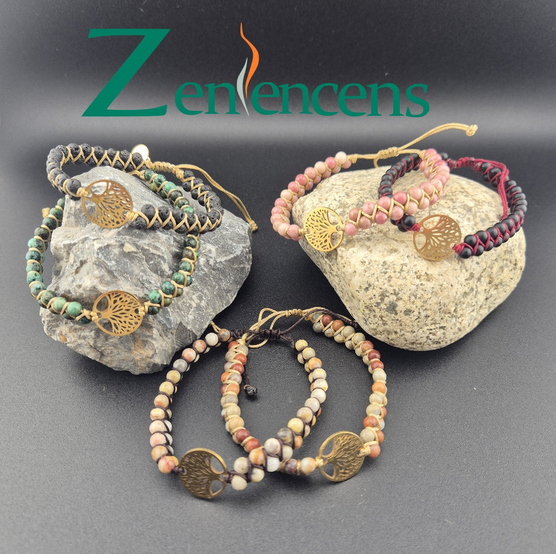 Bracelets Tressés en Pierres Naturelles