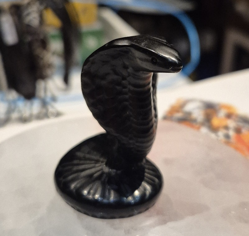 Figurine Cobra en Obsidienne