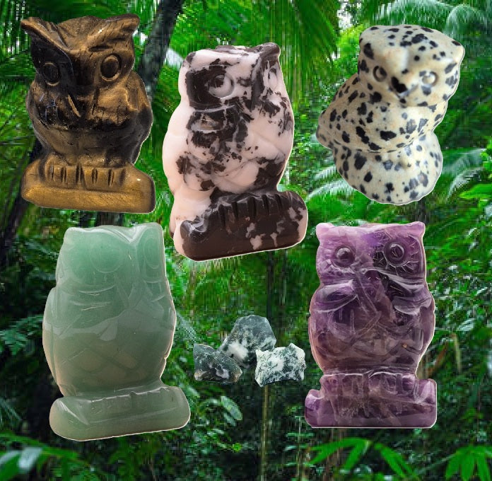 Chouettes en Pierres Naturelles