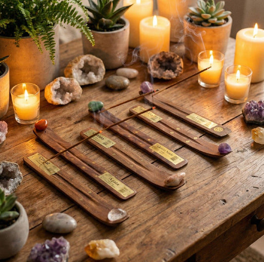 Porte Batons d'Encens avec Pierres Naturelles