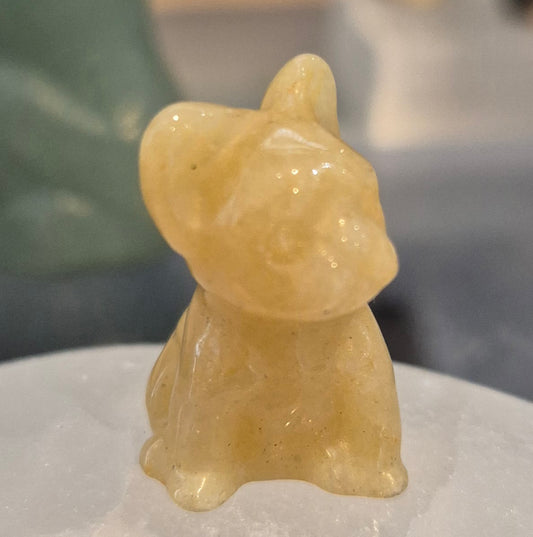 Figurine Mini Bulldog Jade Jaune