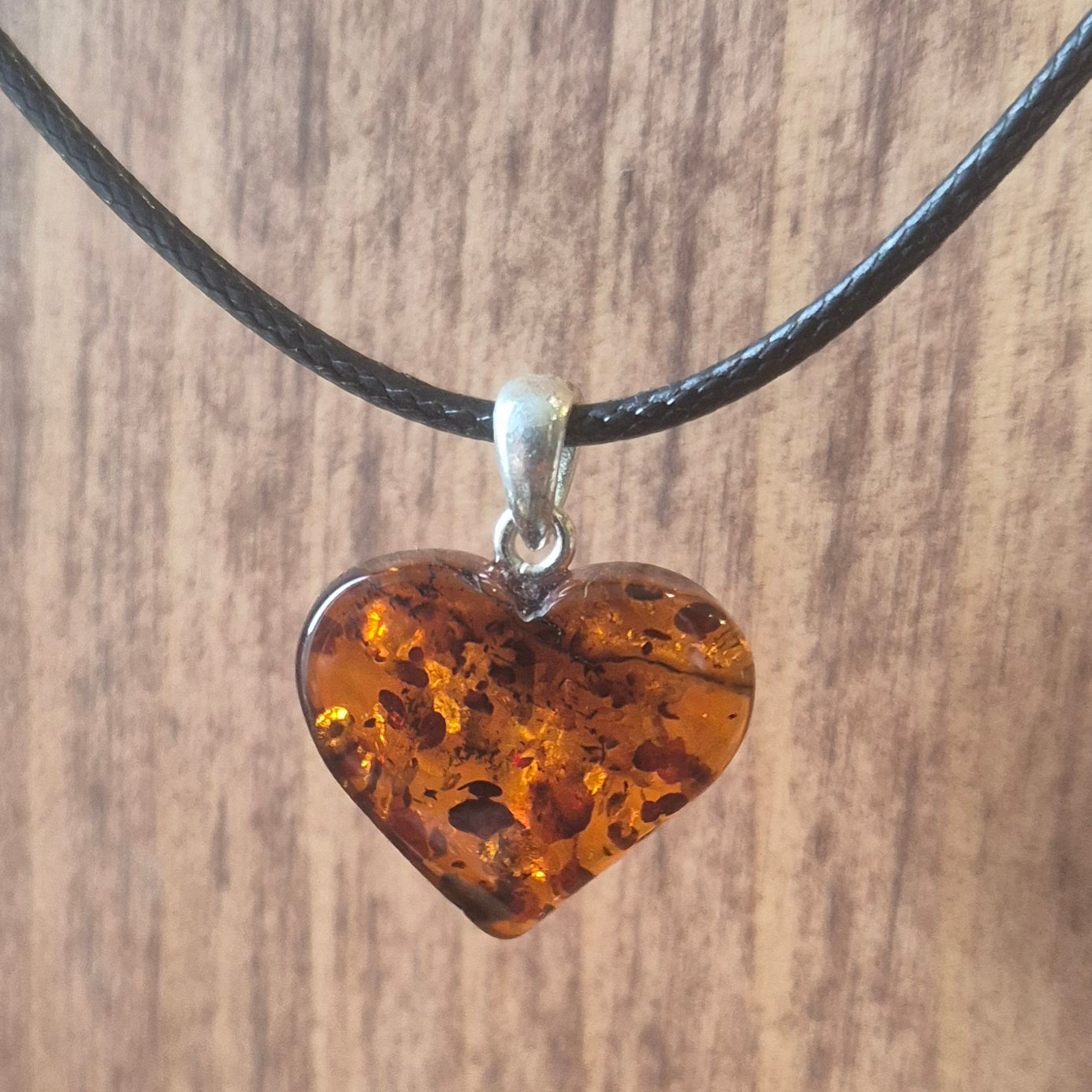 Pendentif Coeur en Ambre Baltique - Zenencens