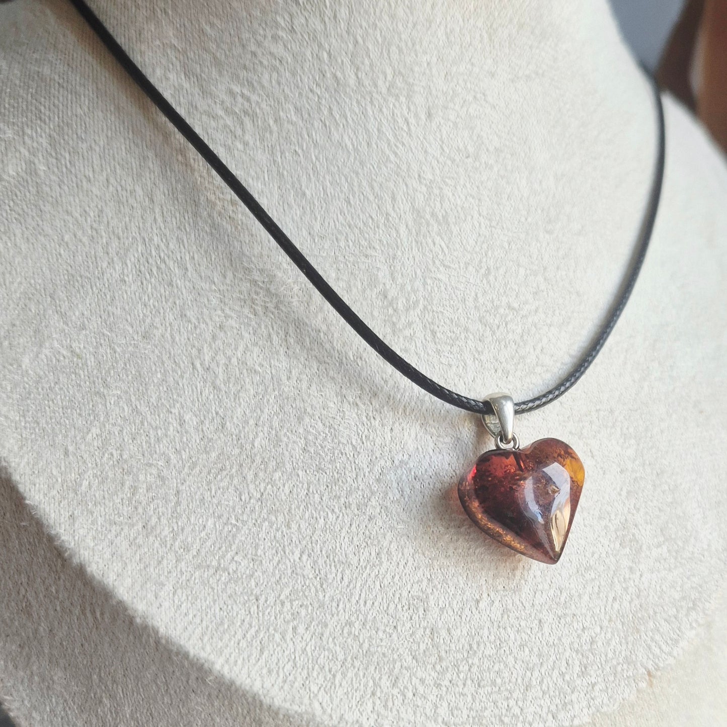 Pendentif Coeur en Ambre Baltique - Zenencens