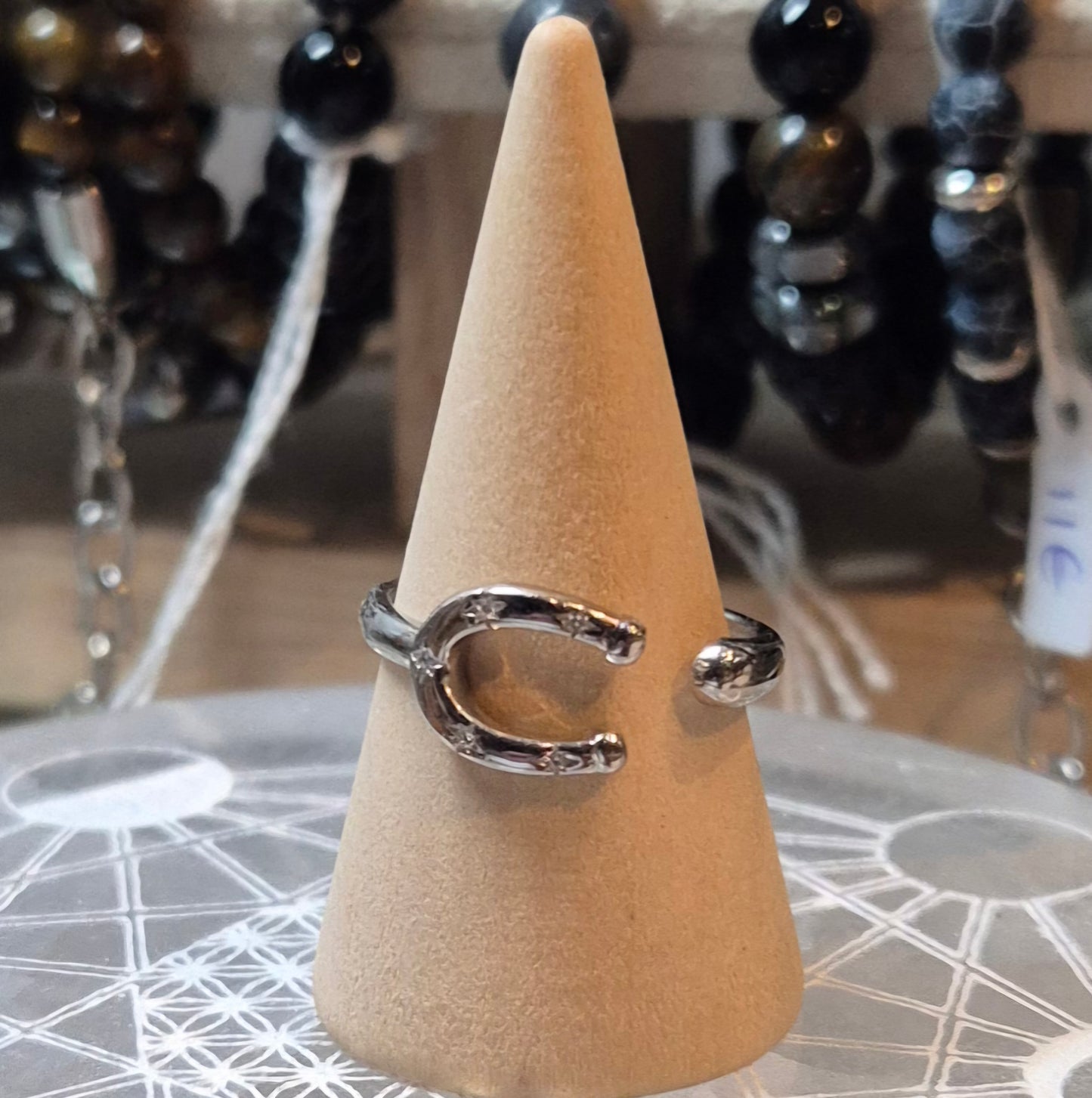 Bague Fer a Cheval et Strass Regable - Zenencens