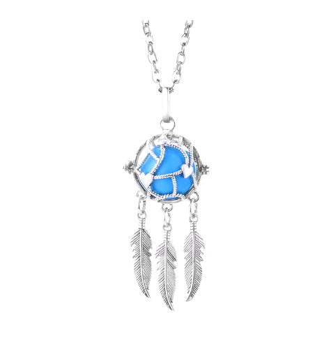 Collier Diffuseur Coeurs et Corde Attrape Reves Argent