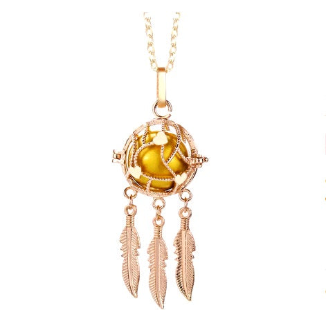 Collier Diffuseur Coeurs et Corde Attrape Reves Or