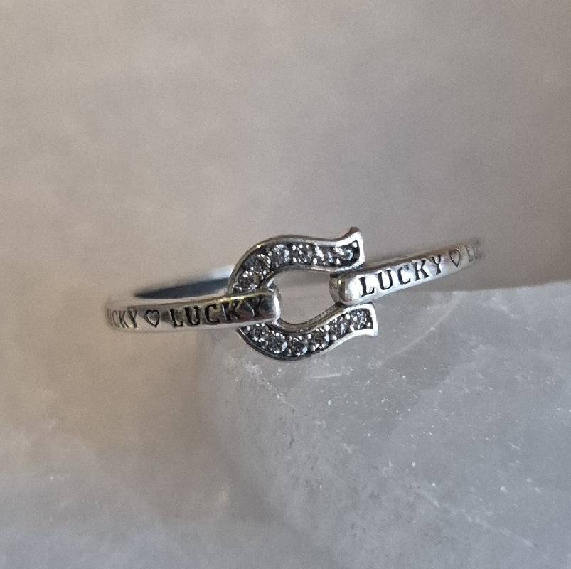 Bague Fer à Cheval Réglable en Argent 'Lucky' - Zenencens