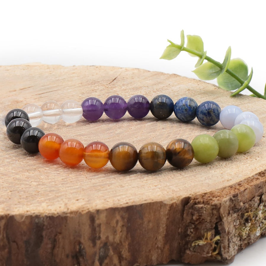Bracelet 7 Chakras – 8 mm – Pierres Naturelles