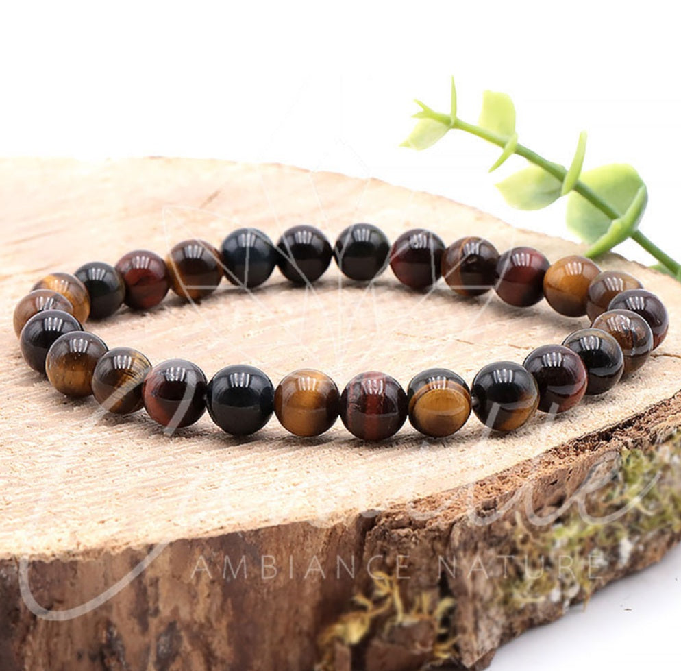 Bracelet Œil Multiple – Œil de Tigre, Œil de Faucon & Œil de Taureau