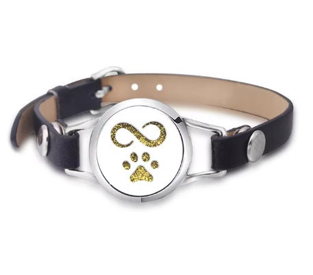 Bracelet Diffuseur en Cuir Patte de Chien  Infinity