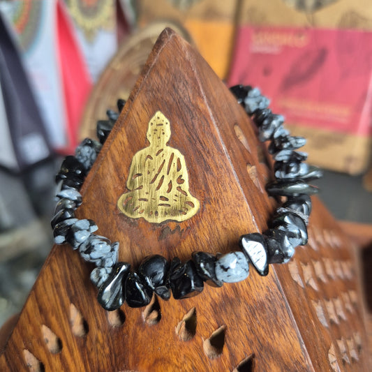 Bracelet Baroque Obsidienne Flocon de Neige
