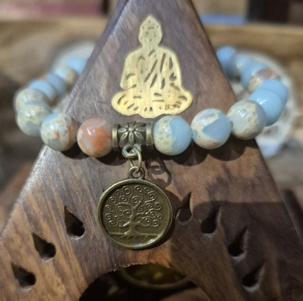 Bracelet Shoushan, Jaspe Imperial et Arbre de Vie - Zenencens