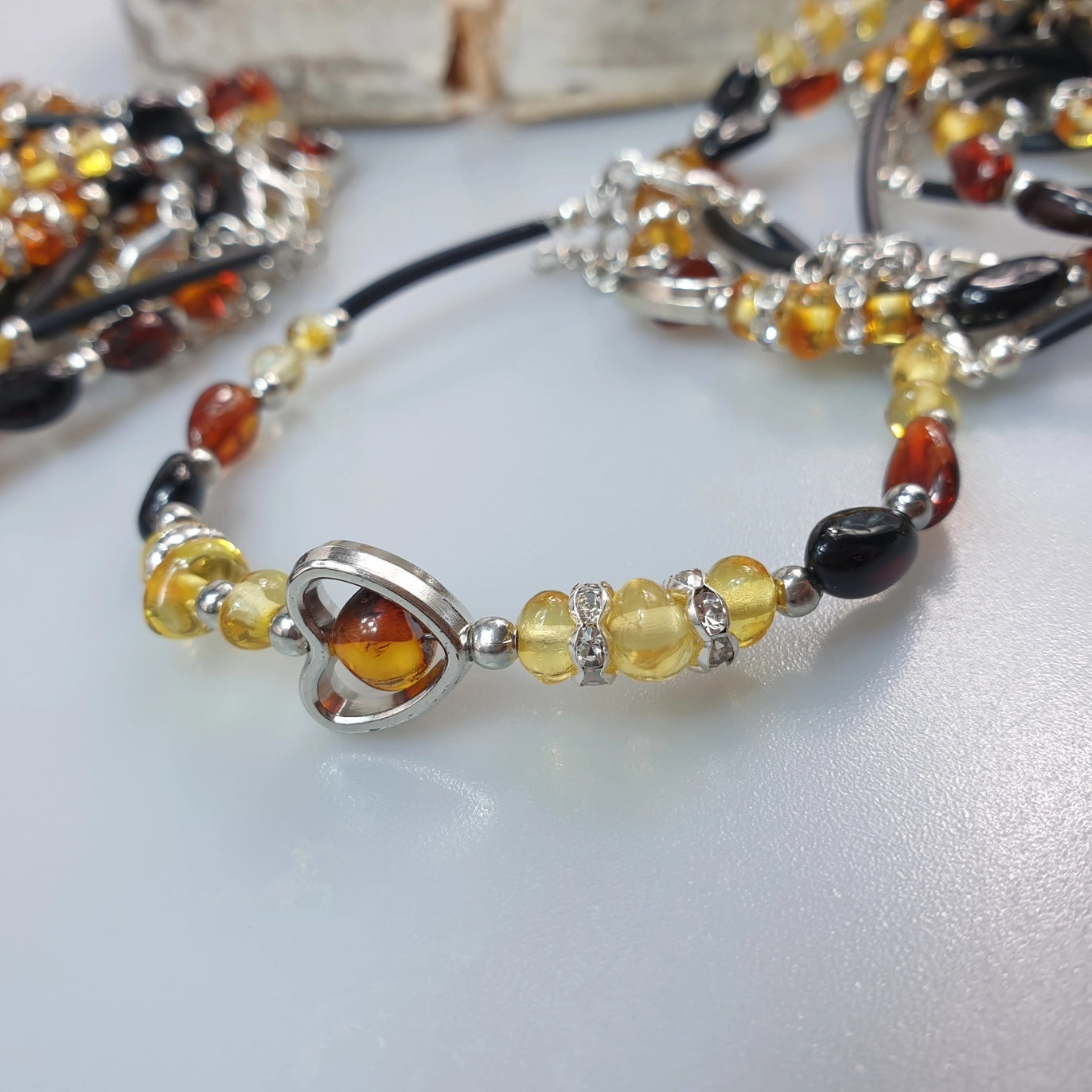 Bracelet Ambre Baltique Coeur