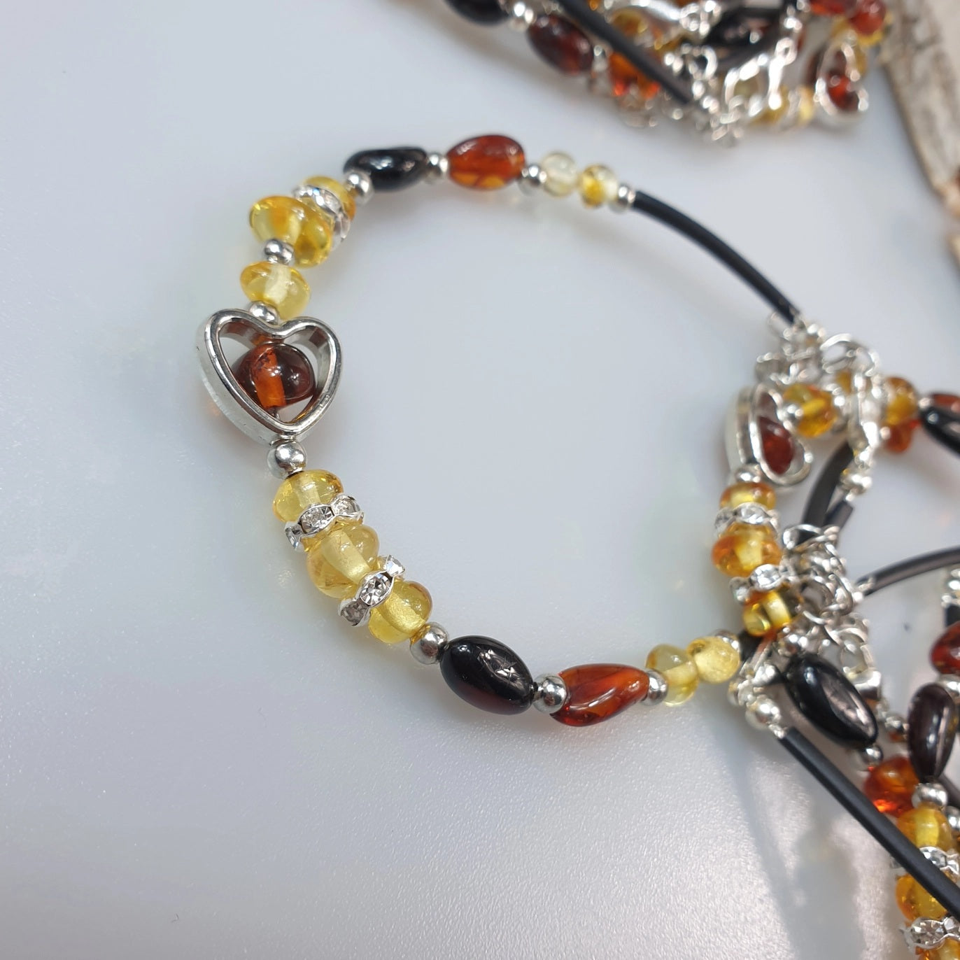 Bracelet Ambre Baltique Coeur