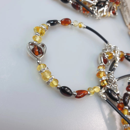 Bracelet Ambre Baltique Coeur