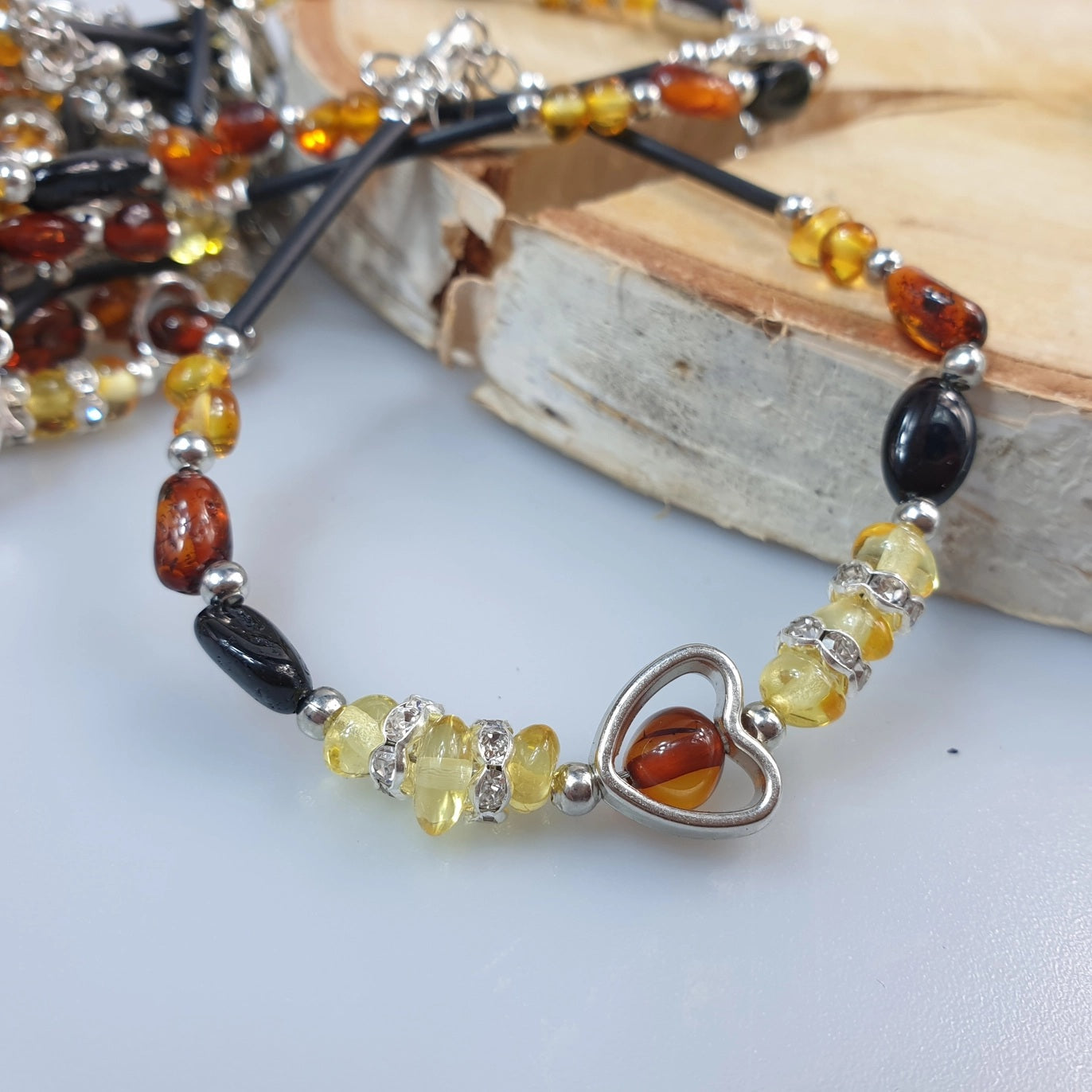 Bracelet Ambre Baltique Coeur