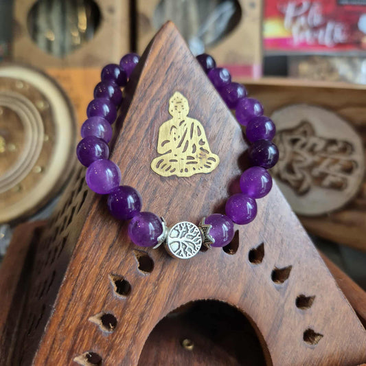 Bracelet Amethyste et Arbre de Vie