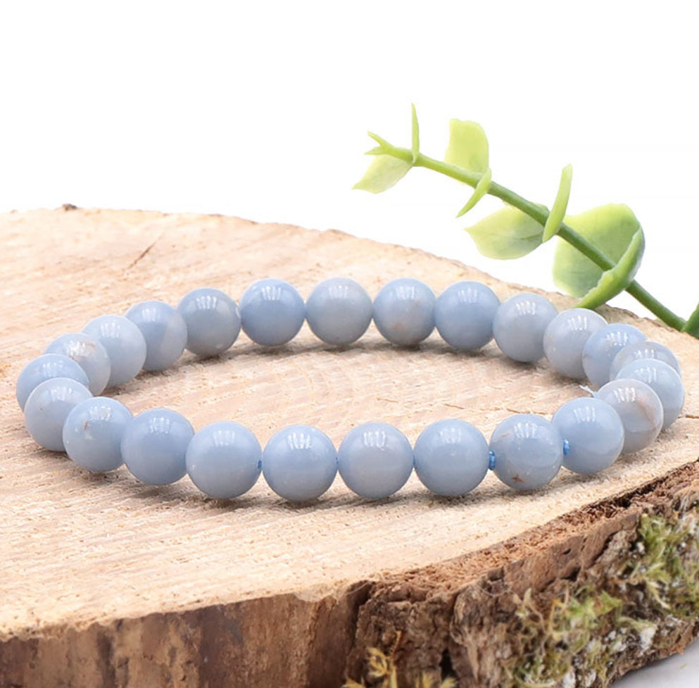 Bracelet Angélite du Pérou A – Paix Intérieure, Sérénité, Apaisement