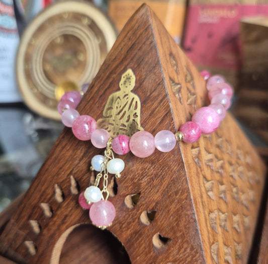 Bracelet Pierres Rose & Cerise Quartz
