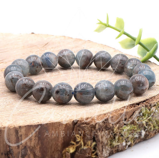 Bracelet Cyanit Bleu Naturelle  Fonce AB 10mm
