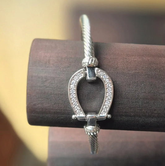 Bracelet Bangle Fer a Cheval Strass